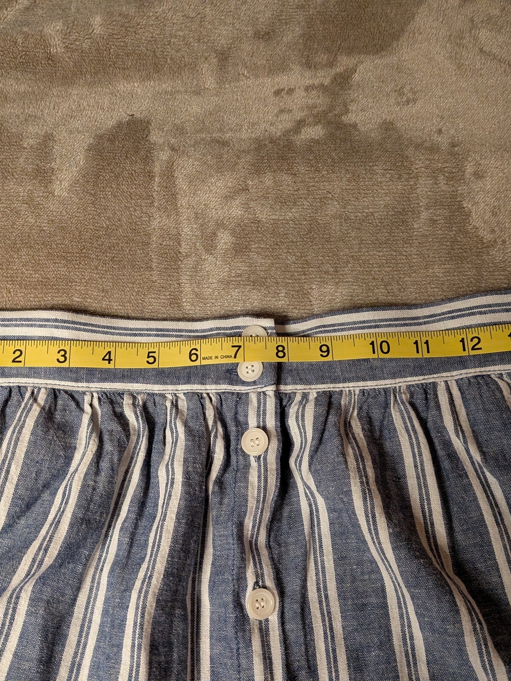 Max Studio Linen Cotton Striped Button Front Midi Skirt Size M - Picture 9 of 9
